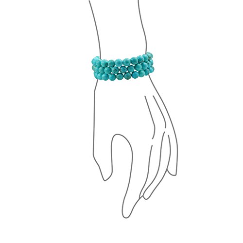 Bling Jewelry Unisex Stackable Set Of 3 Gemstone Round Bead 8MM Stretch Bracelet For Women Teen Men Multi Strand Stacking Adjustable3