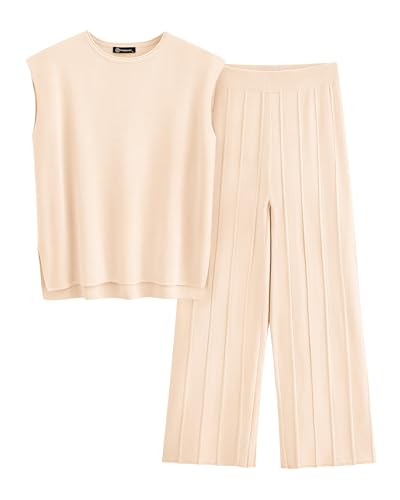 PRETTYGARDEN Women's 2 Piece Outfits Knit Loungewear High Low Pul...