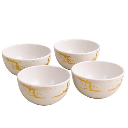 Image of Ariya 4.5 Inch Melamine Greek Bowls Pure Ivory Collection Set of 4