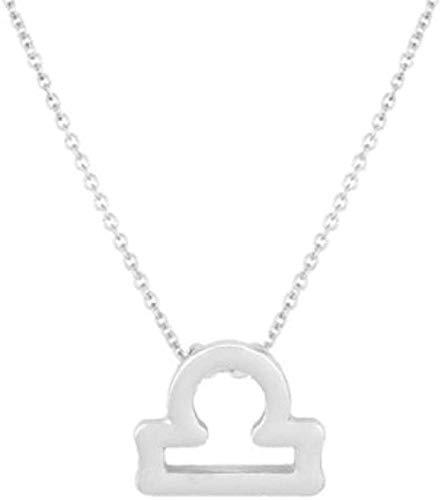 Preisvergleich Produktbild CKAWM Halskette Zwölf Constellation Halskette Constellation Anhänger Damen Schlüsselbeinkette Herren Halskette Geburtstagsgeschenk-Libra_Silver