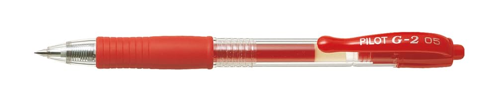 pil ot G-205 Retractable Gel Rollerball Pen 0 5mm Tip 0 32mm Line Red Pack of 12