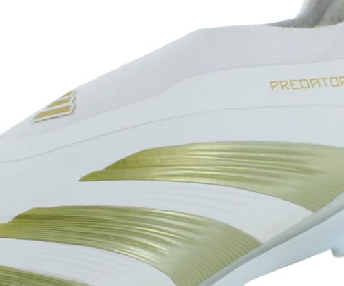 adidas Predator Elite FG Unisex Shoes, Footwear White/Gold Metallic/Footwear White, 5.5 Women/4.5 Men