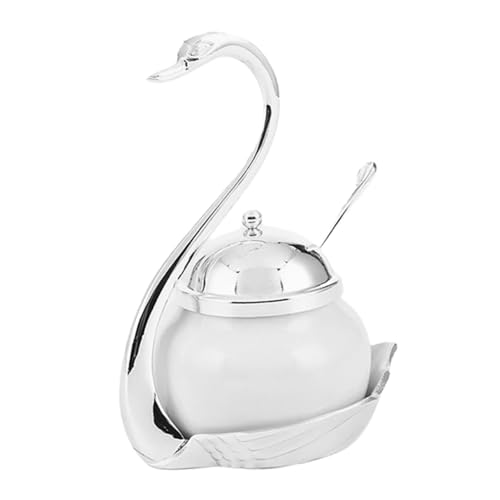 CIYODO Swan Spoon Elegant Sugar Spice Honey Container European Style Decor for Kitchen