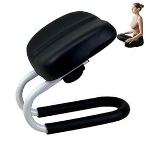 Meditation Stool Kneeling, Prayer Meditation Bench with Sponge Cushion, Adjustable Height Metal Frame Yoga Stool, Non-Slip Leg Sleeve, Hip Support