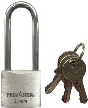 Primaster Vorhängeschloss Aluminium 80 mm mit hohem Bügel Vorhängeschlösser