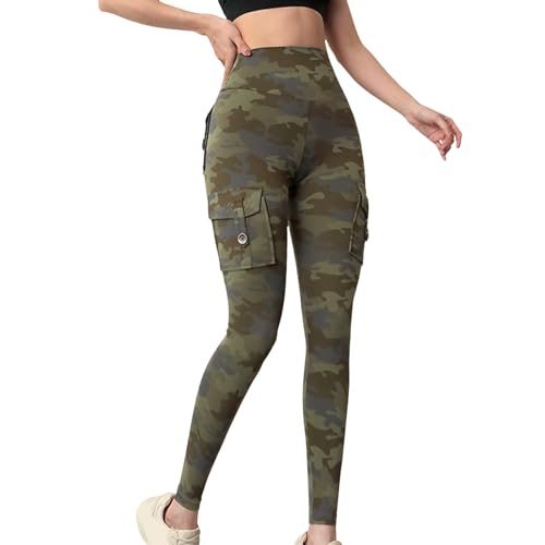 Pantalones de yoga de camuflaje con cintura alta y secado rápido para mujer