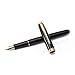 Jinhao [Chainmail] Fountain Pen, Retro Copper barrel and Gold trim Arrow clip, Fine nib, Gift case, Office finance School writing (Black)