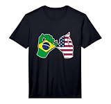 Bandeira do Brasil e dos Estados Unidos Mãos unidas Performance T-Shirt