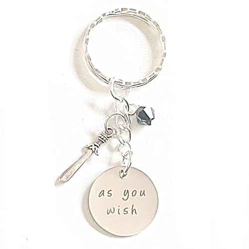 Hanalea Island Jewelry Co. As You Wish The Princess Bride Inspired Silver Charm Keychain Accessories Gift of Love | Inspirational Merchandise for Men and Women