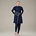 Swimsuit Women Muslim Plus Size Muslim Swimsuits for Women Modest Islamic Arabic Swimwear Burkini Long Sleeve Top Pants with Hijab 3PCS Sun Protection Rash Guard Fat Bathing Suits Navy Blue e 6XL