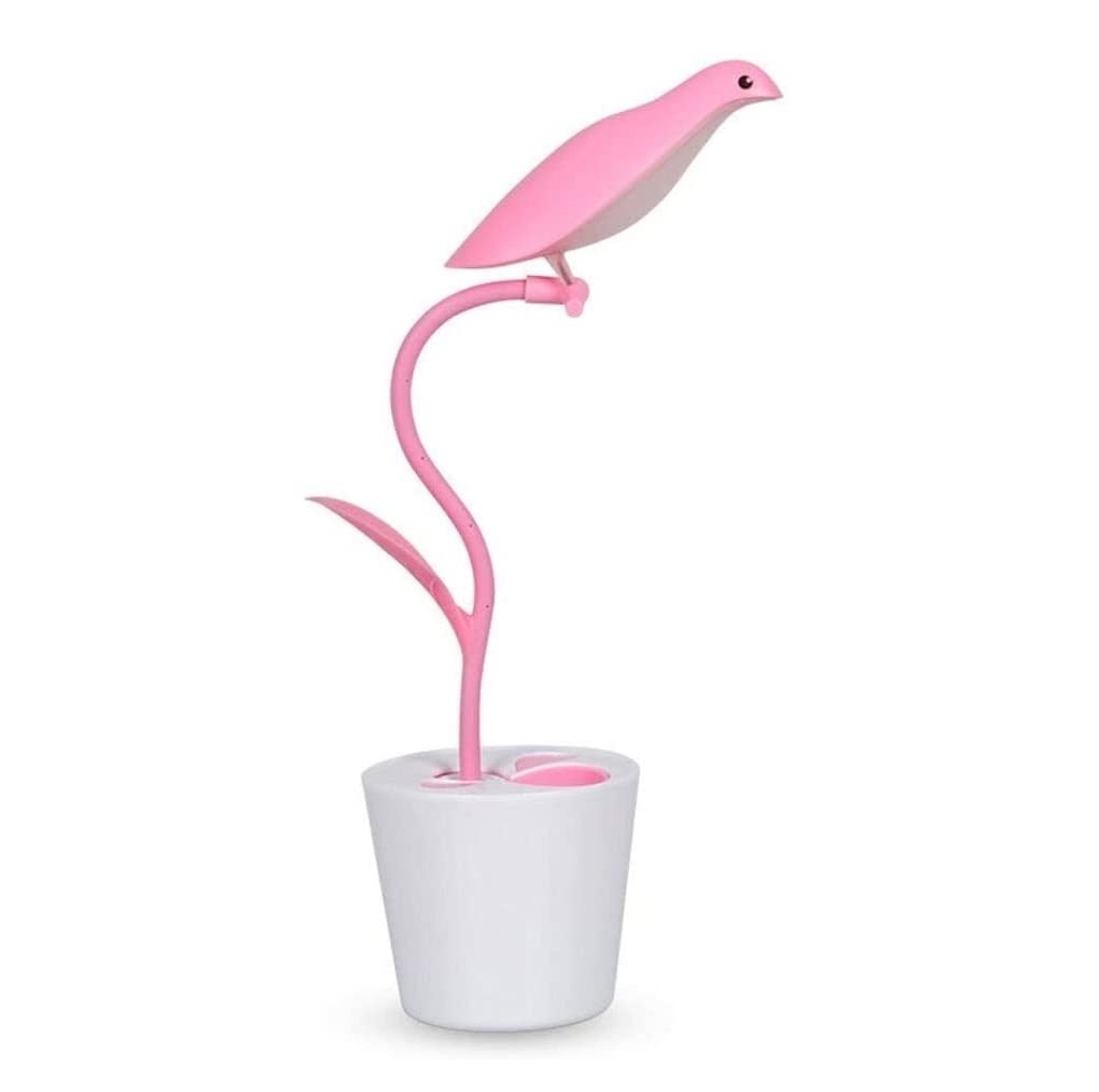 Lampada da Lettura per Camera Lampada Da Tavolo A Forma Di Uccello A LED, USB Può Essere Caricata Protezione Per Gli Occhi Impara La Piccola Leggi A Risparmio Energetico Lampada da Scrivania(Pink)
