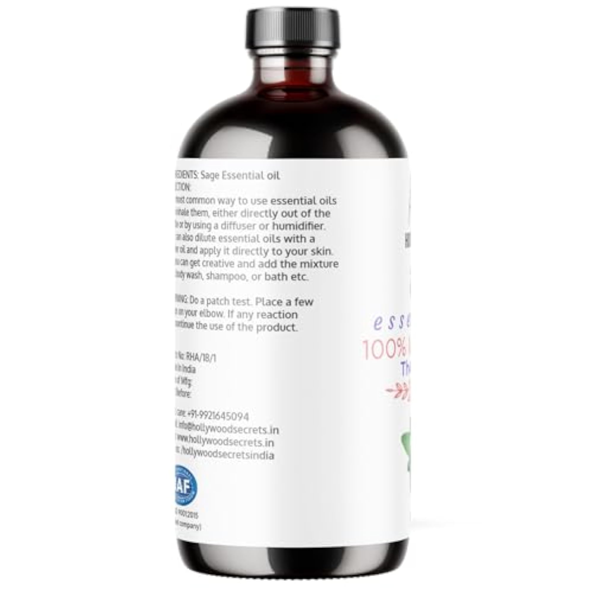 Hollywood Secrets Pure Sage Essential Therapeutic 100ml