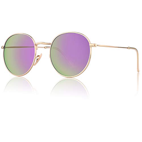 Image of CGID Retro Round Polarized Sunglasses Men Womens Circle Hippie Shades E01