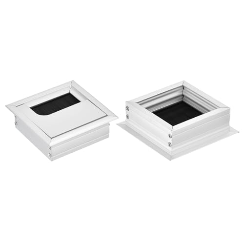 Œillets pour câbles de bureau carrés uxcell en aluminium argenté 67 mm