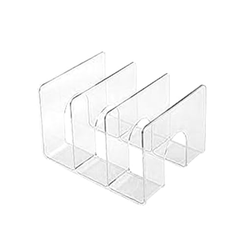 VOVSTO Transparent Desktop 3 Grid Bookend, Horizontal and Vertical Use