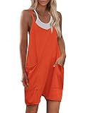 Yanekop Womens Loose Overalls V Neck Sleeveless Romper Spaghetti Strap Harem Short Pants Jumpsuits(O