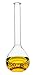Volumetric Flask, 100ml - Class B - Borosilicate Glass - Blue Graduation, Tolerance Â±0.200 - No Stopper, Beaded Rim - Eisco Labs
