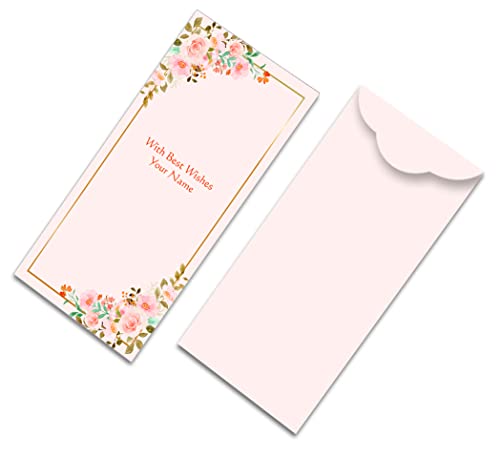 Image of Brown Cloud Customised Exclusive Elegant Designer Vertical Shagun /Money /Gift Envelope /Cover /Lifafa for Gift /Festival with Personalized Text Message /Name (SE Vert 005) (Pack of 10)