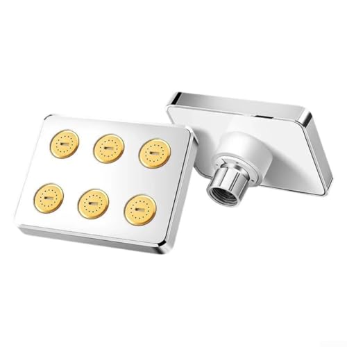 Cabezal de ducha presurizado con ángulo de pulverización ajustable y función de lluvia para baño doméstico con construcción de material ABS (plata)