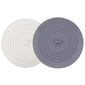 V-TOP Silikon Abflussstopfen, 15.2cm, Weiß & Grau