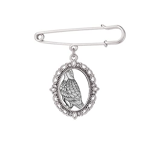 Broche longue oiseau en taille M, un bijou de prestige pour robe