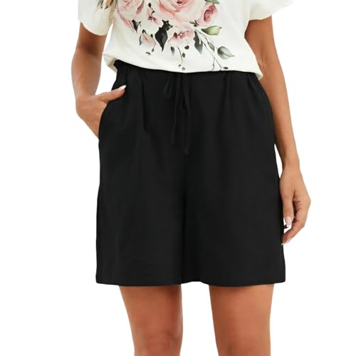 Bermuda femme été respirant et confortable coupe ample unie