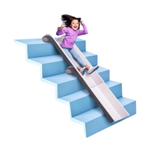 Stairslide Original Stair Mounted Kids Indoor ABS Plastic Staircase Slide Playset 4-Pack with Self Anchoring Non Slip Grips, Fits 9 to 12 Stairs
