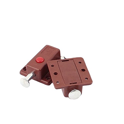 Saim 2-inch Length Spring Loaded Press Button Door Gates Security Latch Sliding Lock Barrel Bolt Brown