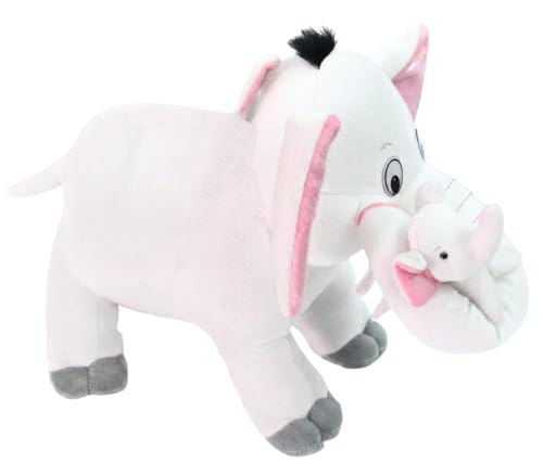 Image of Tickles Mother Elephant with Baby Soft Stuffed Plush Animal Toy for Kids Boys & Girls Birthday Gifts (Color: White Size: 41 cm)