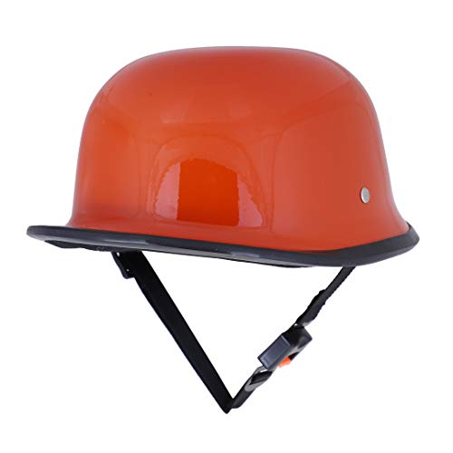 Image of Sage Square German Retro Style World War Inspire Half Helmet (Orange Glossy) (Large) (Non-Motorized)