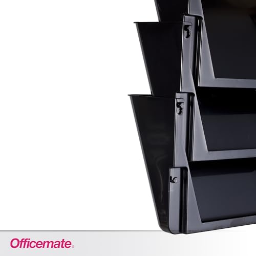 image for Officemate Letter Size Wall File, Recycled, Black (26092), 14.5