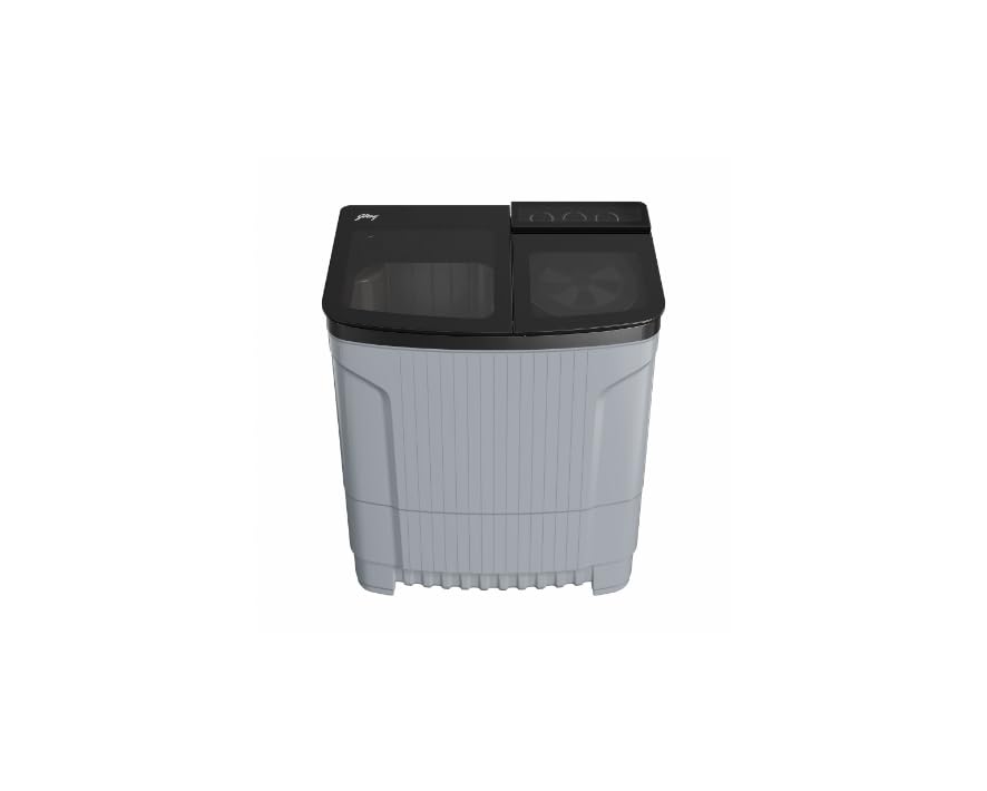 Image of Godrej EDGE ULTIMA 8 Kg 5 star Semi-Automatic Top Loading Washing Machine (WSEDGE ULT 80 5.0 DB2M MIGR, Mist Grey, Stainless Steel Wash and Spin Drum)