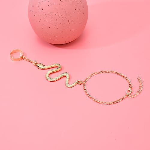 CSIYANJRY99 Snake Hand Chain Bracelet Snake Chain Finger Ring Bracelet Slave Chain Hand Harness Bracelet Snake Pearl Friendship Bracelet Jewelry Accessories 5