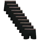 Kit Com 10 Cuecas Boxer Lupo Adulto Algodão Box Masculina 523 (Pretas, G)