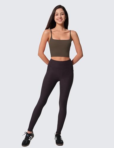 Image of Womens Scoop Neck Longline Sports Bra U Back Adjustable Strap Double Lined Workout Crop Tank Top with Built in Pads