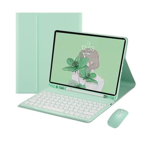 Teclado redondo con funda para Galaxy Tab A11+ y A9+ que incluye ranura de bolígrafo