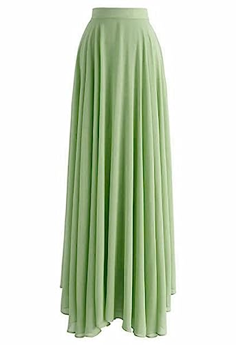 Image of Women's Full Length Georgette Long Skirt- Lehenga with 8 Meters Maxi Flare