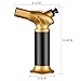 Candle Grill Butane Lighter Windproof Dual Jet Torch Lighter with Flame Lock and Adjustable Flame Zinc Alloy Material(Black)
