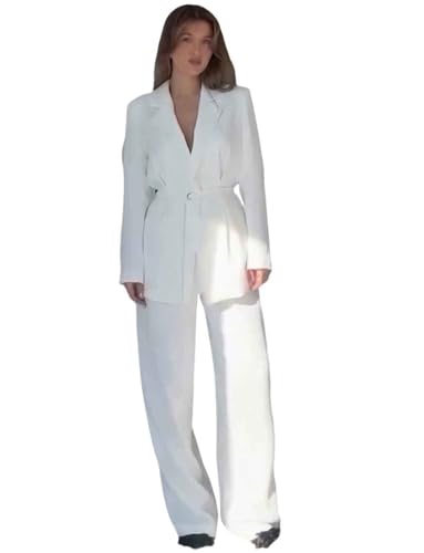 Costume de mariage pour femme haut de gamme avec veste de smoking à revers cranté ajustée