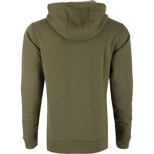Drake Waterfowl Men's The Three End Solid Midweight Hunting Cotton Blend Stretch Hoodie with Kangaroo Pocket & Lined Hood2