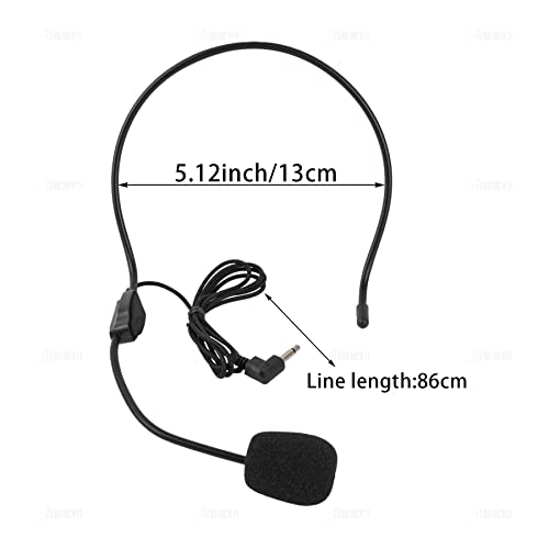 Auear 2 Pack Headset Microphone Flexible Wired Boom Standard 3.5Mm Connector Jack Black For Voice Amplifier Teachers Speakers Belt Pack Mic Systems Computer #TOP1