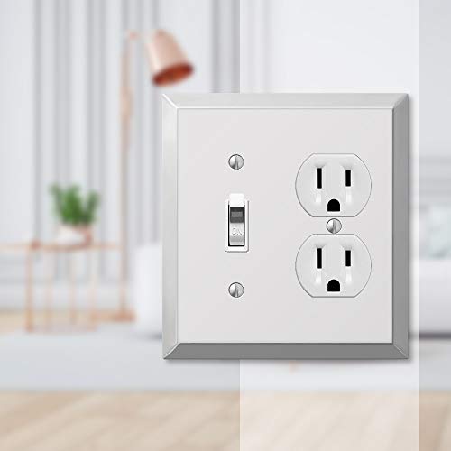 Amerelle 161Td Century Single Toggle/Single Duplex Steel Wallplate In Polished Chrome #TOP2