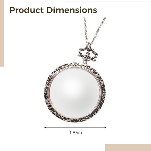 Loupe de poche pour presbyte avec chaine metallique anti perte