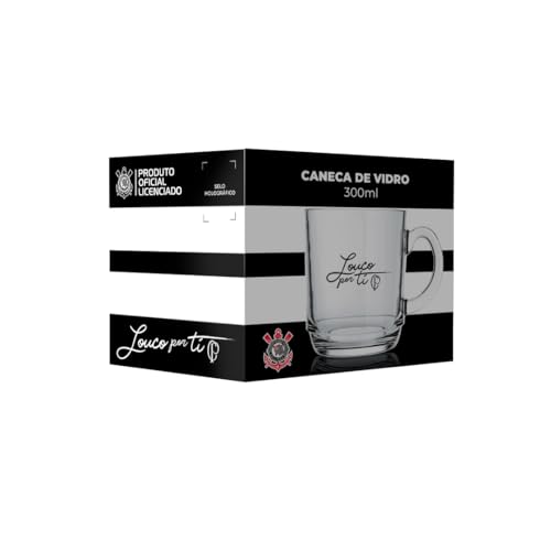 Caneca de Vidro Aspen 300ml - Corinthians