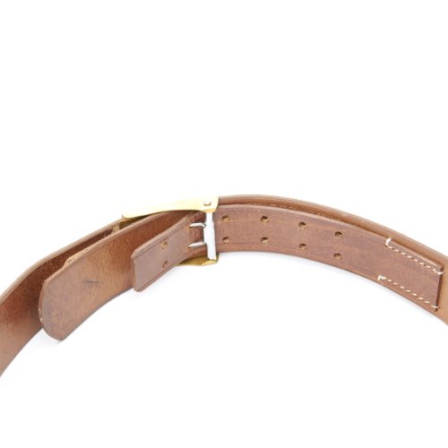 German WWI Brown Leather Belt with Brass Bavarian ‘In Treue Fest’ Buckle- Size 32-363