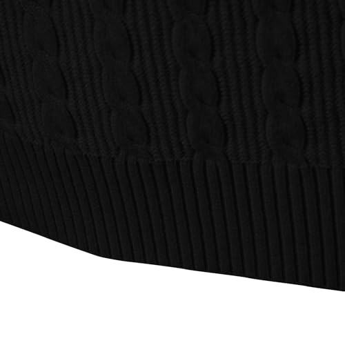 Dgoopd Quarter Zip Pullover Men Cable Knit Sweater Casual Stand Collar Sweater Long Sleeve Slim Fit Sweater Plus Size Tops3