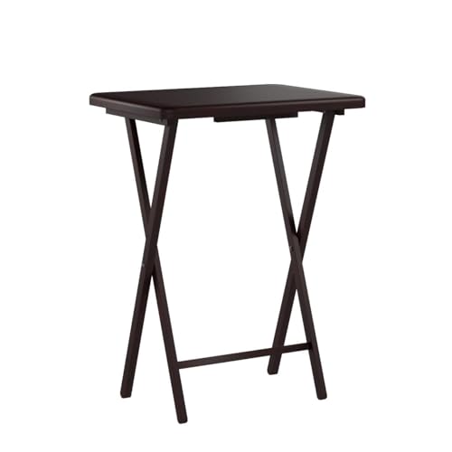 image for PJ Wood Lightweight Rectangular Solid Wooden Indoor Home Folding TV Sn