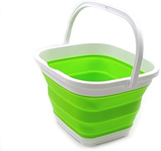 SAMMART 11L Collapsible Rectangular Handy Basket/Bucket (Green)