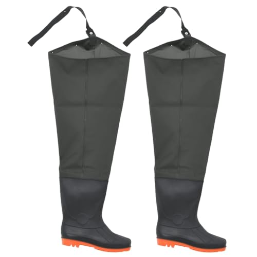 vidaXL Botas Altas de Agua de Pesca Verde Oscuro Talla 42