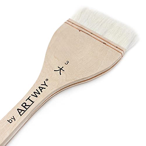Artway Chinesisches Hake-Pinsel-Set, 3 Pinsel, 25 mm/45 mm/75 mm, Natur